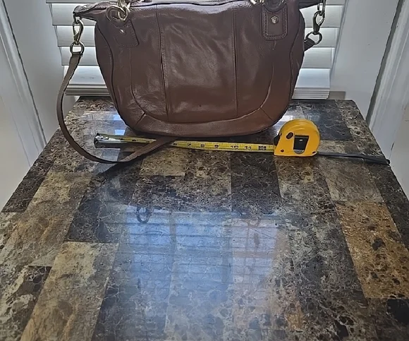 Coach Kristin Brown Woven Leather Handbag - Picture 3 of 9